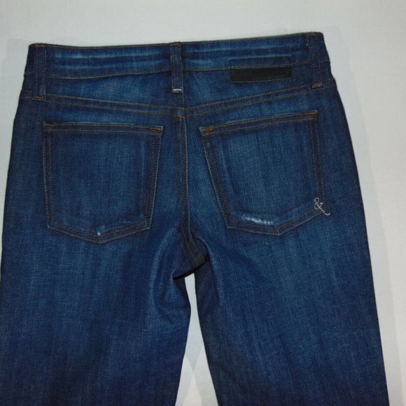 NEW ~A.N.D.  A New Denim Slouchy Ciggie W/ Slit Distressed Skinny JEANS Size 25 - Picture 8 of 9